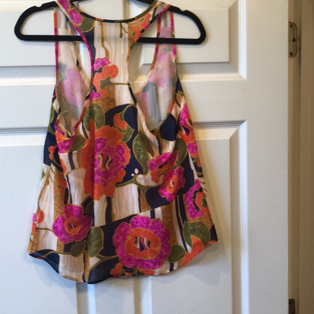 Trina Turk Silk Lined Razor Back Top - Picture 2 of 9